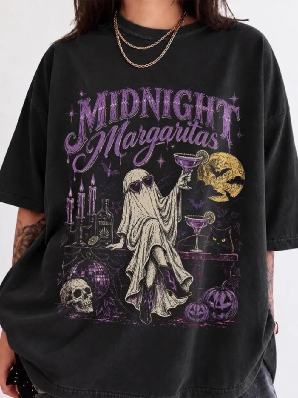 Comfort Colors Black 'Midnight Margaritas' Graphic Tee